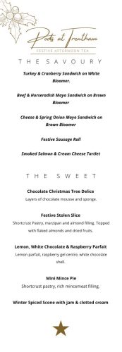 Festive afternoon tea NOV 23 Festive afternoon tea NOV 23